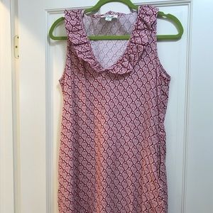 Red and white detailed dress